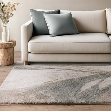 Asiatic London Mirage Illusion Marbled Texture Blue Polypropylene Abstract Textured Rug - Small 80x150 cm (2'6"x5')