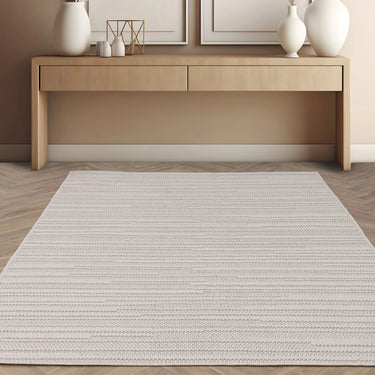Asiatic London Camber Stripe Ivory Traditional Textured Striped Flatweave Rug - Small 80x150 cm (2'6"x5')