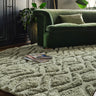 Asiatic London Harrison Sage Green Living Diamond Shaped Super Handmade Shaggy Geometric Rug - Medium 120x170 cm (4'x5'6")