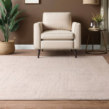 Asiatic London Axel AX04 Chevron Ivory Cream Polypropylene Textured Scandi Rug - 80x140cm (2'6''x4'7'')