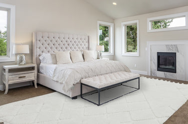 Asiatic London Ariana AR04 Vanilla Boho Fringed Harmony Soft Cream Polypropylene Shaggy Moroccan Textured Rug - Large 160x230 cm (5'3"x7'7")