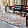 Asiatic London Nexus FL01 Fine Lines Trellis Silver Orange Hand-Carved Wool Viscose Geometric Rug 120x170 cm