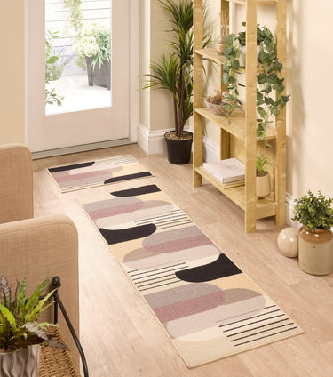 Floormatters Washable Runner and Doormat Set Modern Arches Anti-Slip Mat 40x60 & 50x150 cm