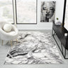 Marbled Bianco 224RA Cream Silver Polypropylene Abstract Geometric Rug - X-Large 200x290 cm (6'7"x9'6")
