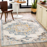 Ankara AKR2309 Antique Medallion Ice Blue Grey Polypropylene Oriental Traditional Vintage Rug - Small 60x90 cm (2'x3')