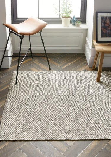 Origins Estelle Wool Flatweave Hand Woven Rug Hallway Runner in Natural - Small 80x150 cm (2'6"x5')