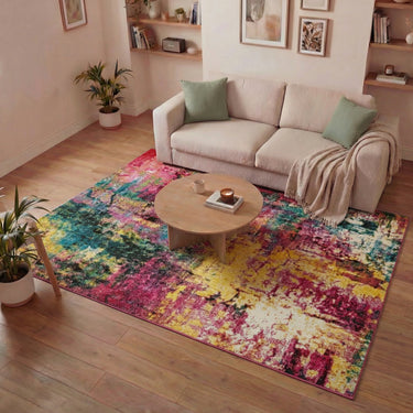 Consept Looms Art101 Multi Pictorial Pop Multicoloured Polypropylene Abstract Floral Rug - Small 80x150 cm (2'6"x5')