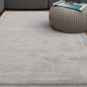 Asiatic London Rise Soft Silky Shiny Silver Hand-Carved Wool Viscose Cotton Rug - Medium 120x170 cm (4'x5'6")