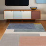Asiatic London Sketch Blocks Retro Soft Non-Slip Hand-Carved Polypropylene Abstract Rug - Pastel Blue Grey Pink - Medium 120x170 cm (4'x5'6")