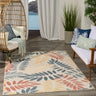 Nourison Aloha ALH18 Ivory Blue Indoor Outdoor Washable Polypropylene Floral Rug - Medium 107x168 cm (3'6"x5'6")