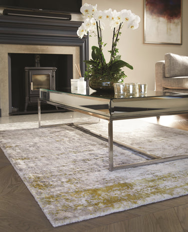Origins Persia Silky Art Gold Hand-Loomed Viscose Traditional Vintage Rug - Small 80x150 cm (2'6"x5')