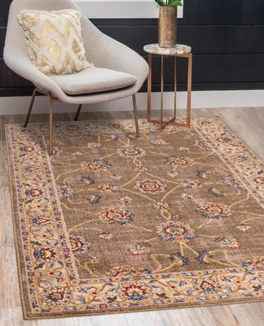 URCO Orient 5929 Green Bordered Classic Polypropylene Oriental Traditional Floral Rug 120x170 cm - Medium 120x170 cm (4'x5'6")