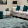 Chrome Hand Made Rug Modern Plain Viscose Silky Shiny Luxurious Petrol Blue Rug - Medium 120x180 cm (4'x6')