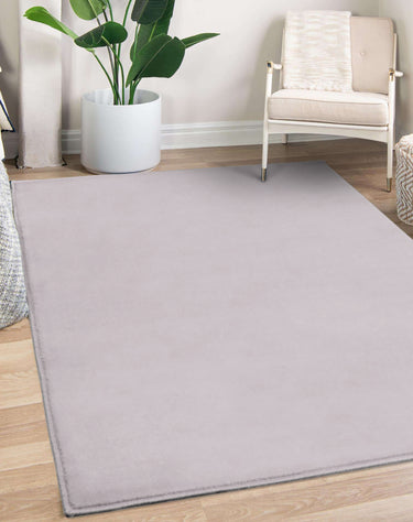 URCO Moda Silver Polypropylene Shaggy Modern Rug - Small 80x150 cm (2'6"x5')
