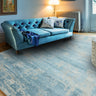 Asiatic London Astral AS11 New Blue Silky Shiny Acrylic Cotton Abstract Textured Rug - Medium 120x180 cm (4'x6')