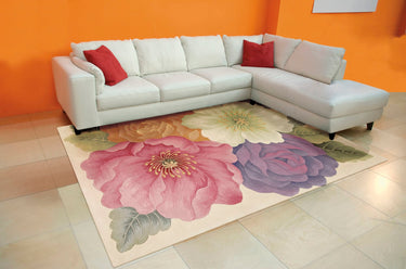 Nourison Tropics Multi Coloured Pure Tufted Wool Cotton Floral Rug - 1.07m x 1.68m (3'6" x 5'6") Rectangle