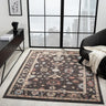 Alia 428GL Short Pile Sand Polypropylene Traditional Floral Bordered Rug - Medium 120x170 cm (4'x5'6")