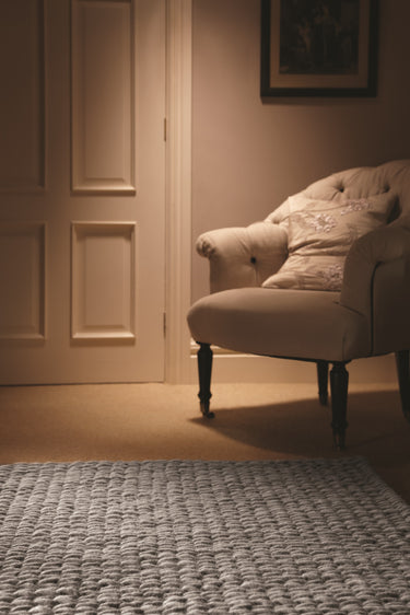 Fusion Luxury Soft Hand Woven Braided Wool Rug in Grey - Small 80x150 cm (2'6"x5')