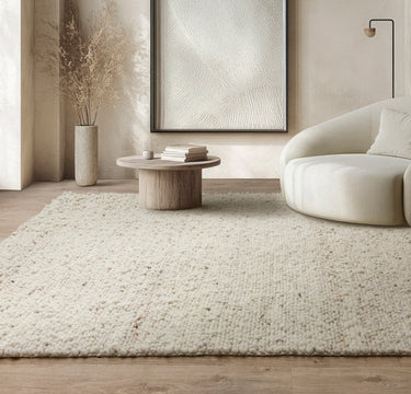 Adler Hand Woven Boucle Texture Rug in Ivory - Medium 120x170 cm (4'x5'6")