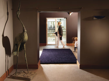 Maine Aubergine Tubular Pile Rug Hand-Woven with New Zealand & European Wools, Thick Luxurious Soft Pile, Contemporary Natural Style for Modern & Traditional Interiors - Large