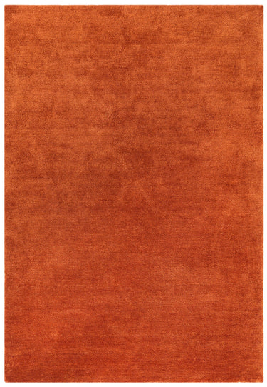 Asiatic London Milo Short Pile Silky Rust Orange Shaggy Traditional Modern Rug - Medium 120x170 cm (4'x5'6")