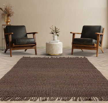 Grove Plain Flatweave Hand Woven Jute Rug in Brown - Medium 120x170 cm (4'x5'6")
