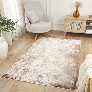 Consept Looms New Legacy LEG22 Cream Rust Cotton Abstract Modern Rug - Medium 120x180 cm (4'x6')
