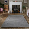 Esselle Esme Living Bedroom Vibrant Colours Hand-Carved Wool Bordered Rug - Silver - Small 80x150 cm (2'6"x5')