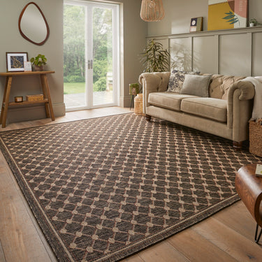 Consept Looms Sumac SUM10 Brown Indoor Outdoor Polypropylene Traditional Geometric Rug - Medium 120x170 cm (4'x5'6")