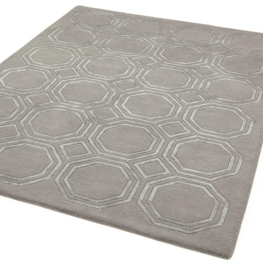 Asiatic London Nexus Octagon Silver Hand-Carved Wool Viscose Geometric Rug 160x230 cm