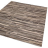 Gaucho Hand Woven Real Cow Hide Sheepskin Patchwork Striped Dark Grey Rug - Medium 120x170 cm (4'x5'6")