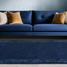 Ascot Modern Plain Hand Woven Wool Viscose Bordered Navy Blue Rug in Extra Large 200 x 290 cm