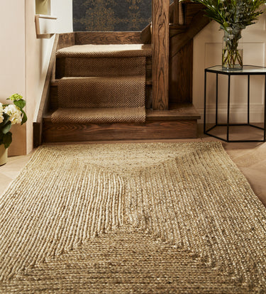 Origins Extra Natural Braid Stitched Handmade Jute Textured Braided Rug - Doormat 45 × 75 cm (1'4"x2'6")