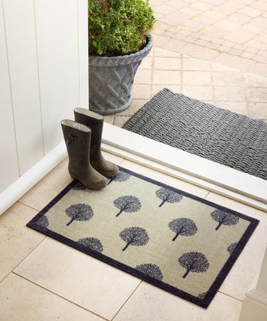 Emily Bond Trees Grey Washable Non-Slip Indoor Rug and Runner - Small 50 x 75 cm (2'x2'5")