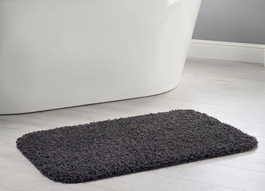 Dip and Drip Buddy Bathroom Toilet Charcoal Grey Washable Non-Slip Polypropylene Shaggy Bath Mat - Jumbo 60x80 cm