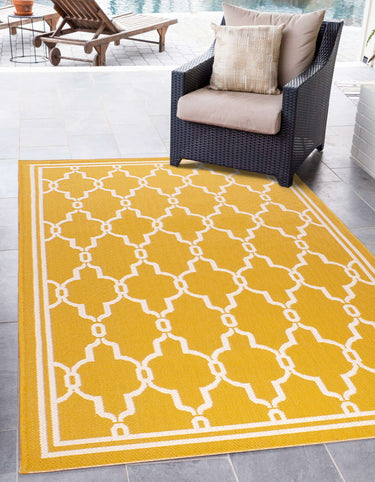 Spanish Tile Garden Patio Picnic Travel Summer Indoor Outdoor Polypropylene Geometric Rug - Small 100x150 cm (3'4"x4'11")