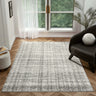 URCO Petra Palmyra Lines Grey Polypropylene Traditional Abstract Textured Hallway Runner Rug - Small 80x150 cm (2'6"x5')