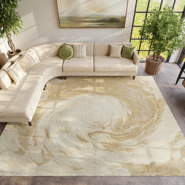Brushlight BRL01 Beige and Ivory Hand-Carved New Zealand Wool and Viscose Rug - 160 x 221 cm (5'3"x7'3")