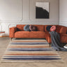 Matrix Pod Multi MAX106 Rug Hand Made Wool Viscose Quality Modern Silky Striped Colours Rug - Large 160x230 cm (5'3"x7'7")