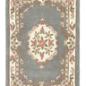 Origins Aubusson Shensi Traditional Wool Round, Hallway, Halfmoon Rug in Grey