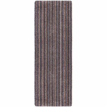 My Candy Rock Grey Brown Washable Cotton Striped Doormat - Runner 50 x 150 cm (2'x5')