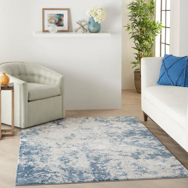 Nourison Rustic Textures RUS16 Grey Blue Jute Abstract Textured Rug - Large 160x221 cm (5'3"x7'3")