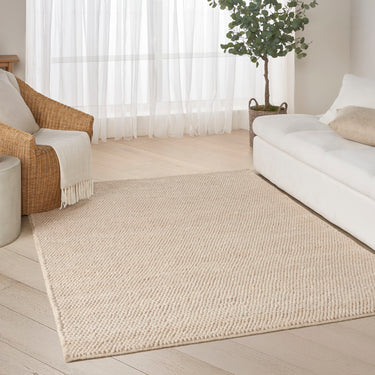 DKNY Pure Knots DKP01 Hand Made Plush Chunky Loop Texture Beige Rug - 61 x 91 cm (2'3')