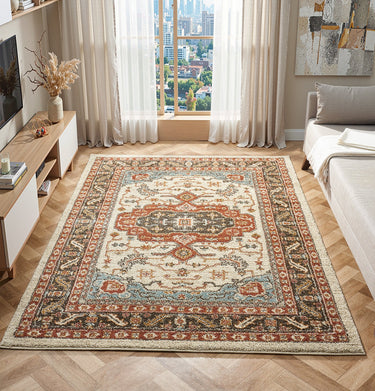 URCO Cashmere 5570 Cream Multi Oriental Traditional Floral Kilim Hallway Runner Rug - Small 80x150 cm (2'6"x5')