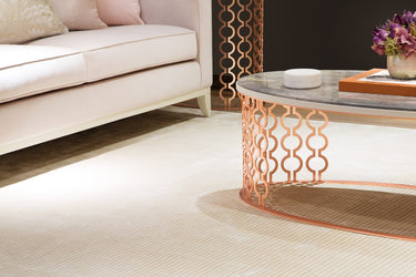 Katherine Carnaby Chrome Stripe Putty Hand Made Rug Modern Viscose Silky Shiny Luxurious Rug - Medium 120x180 cm (4'x6')