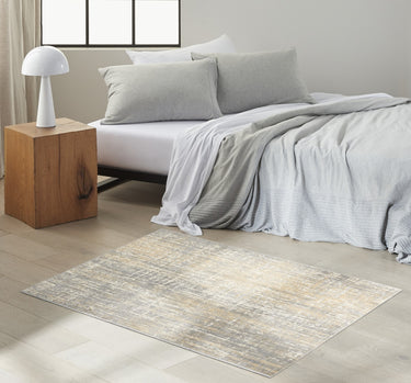 Calvin Enchanting ECH04 Grey Beige Polypropylene Abstract Modern Rug - Small 97x152 cm (3'2''x5')