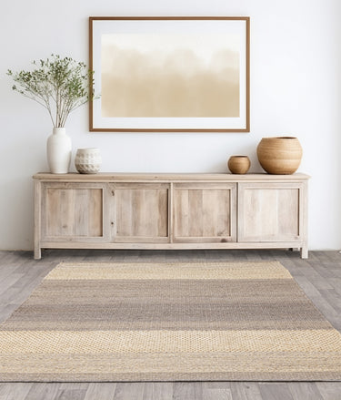 Cedar Natural Jute Hand Woven Reversible Flatweave Rug in Grey Natural - Medium 120x170 cm (4'x5'6")