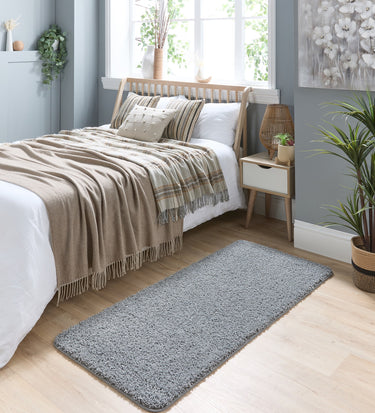 Origins My Grey Washable Non-Slip Polypropylene Shaggy Rug - Runner 67x150 cm (2'3"x5')