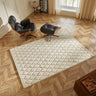 Priory PRI103 Geometric 100% Pure New Zealand Wool Hand Made Ivory Rug by Sarah Gare - 160 x 230 cm (5'3"x7'6")