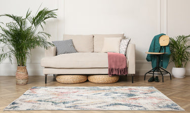 URCO Nova Khat Multi Coloured Polypropylene Traditional Vintage Abstract Hallway Runner Rug - Small 66x100 cm (2'5"x3'3")